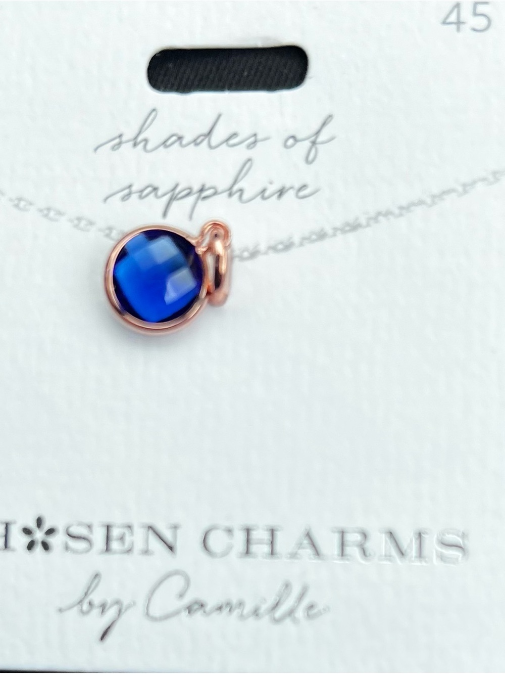 Shades of Sapphire Pendant Necklace - Rose Gold Frame